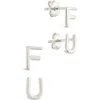 Sterling Forever F U Stud Earrings In Metallic