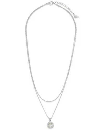 Sterling Forever Fabienne & Opal Charm Layered Necklace In Metallic