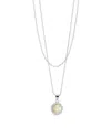 Sterling Forever Calla Layered Necklace In Metallic