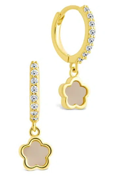 Sterling Forever Faelina Cubic Zirconia Star Drop Huggie Hoop Earrings In Gold