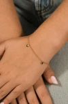 Sterling Forever Farrah Flat Heart Station Chain Bracelet In Gold