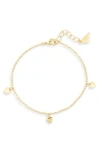 Sterling Forever Farrah Heart Charm Bracelet In Gold