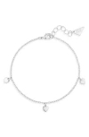 Sterling Forever Farrah Heart Charm Bracelet In Silver