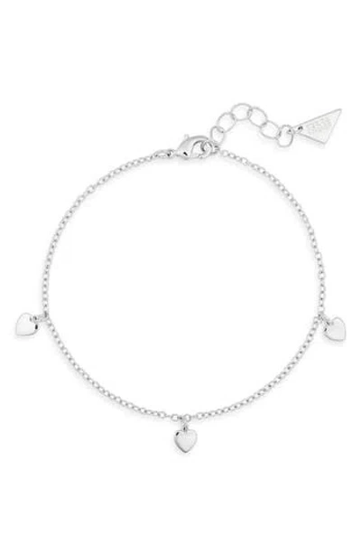 Sterling Forever Farrah Heart Charm Bracelet In Silver