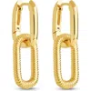 Sterling Forever Felicity Textured Chain Link Drop Earrings In Gold