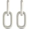 Sterling Forever Felicity Textured Chain Link Drop Earrings In Silver