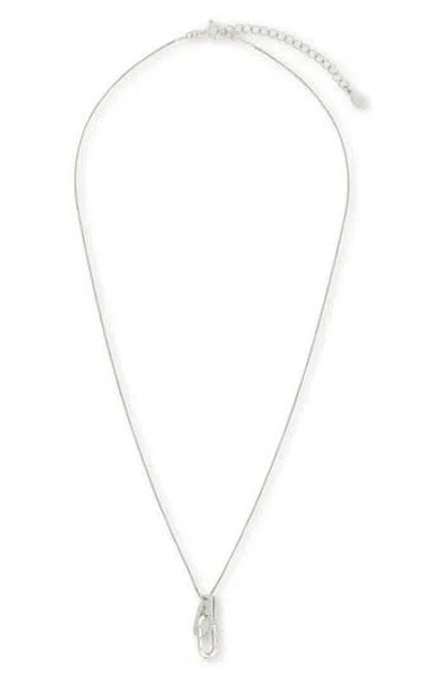 Sterling Forever Fenella Interlocking Cubic Zirconia Pendant Necklace In Silver