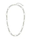 Sterling Forever Fianna Mixed Chain Link Necklace In Neutral