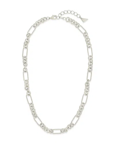 STERLING FOREVER FIANNA MIXED CHAIN LINK NECKLACE