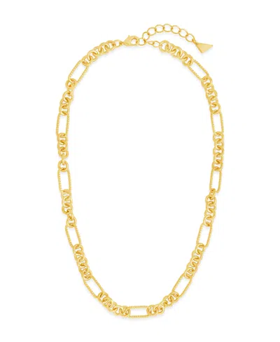 STERLING FOREVER FIANNA MIXED CHAIN LINK NECKLACE