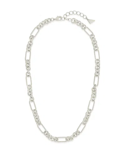 STERLING FOREVER FIANNA MIXED CHAIN LINK NECKLACE