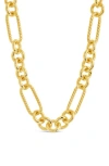 Sterling Forever Fianna Mixed Link Chain Necklace In Gold