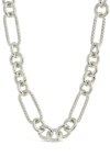 Sterling Forever Fianna Mixed Link Chain Necklace In Silver