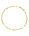 Sterling Forever Figaro Chain Bracelet In Gold