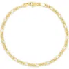 Sterling Forever Figaro Chain Bracelet In Gold