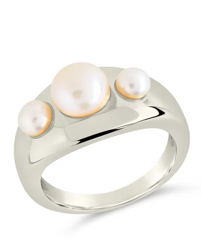 STERLING FOREVER FINLEE STUDDED PEARL STATEMENT RING