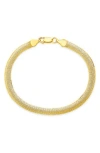 Sterling Forever Flat Snake Chain Bracelet In Gold