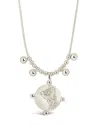 Sterling Forever Fleur Pendant Necklace In Metallic
