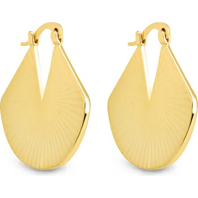 Sterling Forever Francesca Rib Fan Drop Earrings In Gold