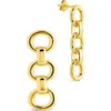 Sterling Forever Frankie Chain Linear Drop Earrings In Gold