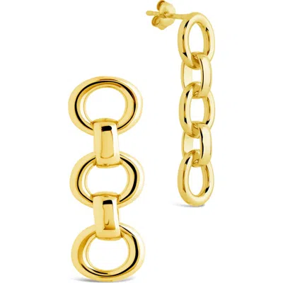 Sterling Forever Frankie Chain Linear Drop Earrings In Gold
