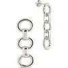 Sterling Forever Frankie Chain Linear Drop Earrings In Silver