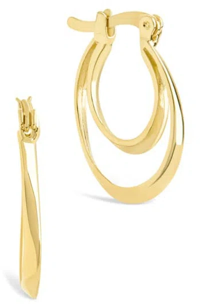 Sterling Forever Frankie Double Hoop Earrings In Gold