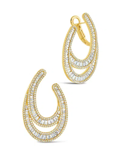 Sterling Forever Gabriella Cz Drop Stud Earrings In Gold
