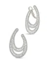Sterling Forever Gabriella Cz Drop Stud Earrings In Silver