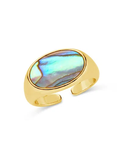 Sterling Forever Gail Abalone Open Band Ring In Gold