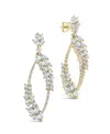 Sterling Forever Gail Statement Cubic Zirconia Drop Earrings In Gold