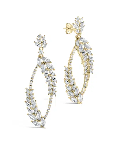 Sterling Forever Gail Statement Cubic Zirconia Drop Earrings In Gold