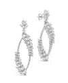 Sterling Forever Gail Statement Cubic Zirconia Drop Earrings In Silver