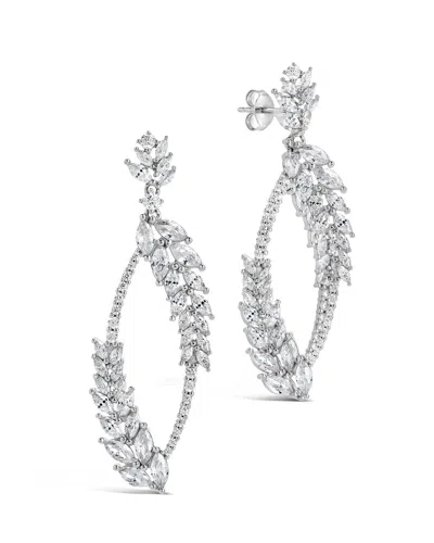 Sterling Forever Gail Statement Cz Drop Earrings In Silver
