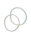 Sterling Forever Gemstone Set Of 2 Stone Beaded Stretch Bracelets
