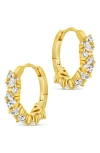 Sterling Forever Georgia Cubic Zirconia Huggie Hoop Earrings In Gold