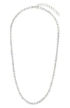 Sterling Forever Georgia Cubic Zirconia Tennis Necklace In Silver