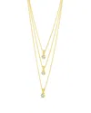 Sterling Forever Gia Cubic Zirconia Layered Pendant Necklace In Gold