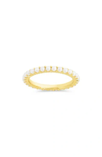 Sterling Forever Gianna Cultured Pearl Ring In Gold