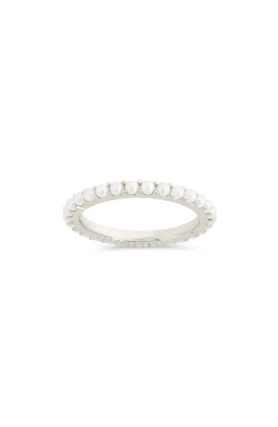 Sterling Forever Gianna Cultured Pearl Ring In Silver