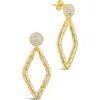 Sterling Forever Gisele Cubic Zirconia Geometric Drop Earrings In Gold