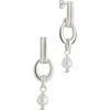 Sterling Forever Giselle Freshwater Pearl Door Knocker Drop Earrings In Silver