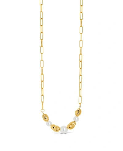 Sterling Forever Gold-tone Or Silver-tone Beaded And Cultured Pearl Sylvie Statement Necklace