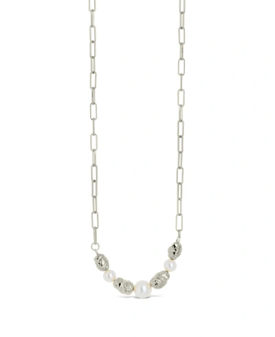 Sterling Forever Gold-tone Or Silver-tone Beaded And Cultured Pearl Sylvie Statement Necklace