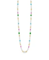 STERLING FOREVER GOLD-TONE OR SILVER-TONE CULTURED FRESHWATER PEARL AND GLASS BEAD POLLY CHOKER