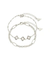 STERLING FOREVER GOLD-TONE OR SILVER-TONE REINE BRACELET SET WITH FRESHWATER PEARLS