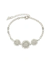 Sterling Forever Gold-tone Or Silver-tone Sunflower Solaris Bracelet In Silver