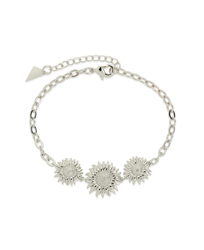 Sterling Forever Gold-tone Or Silver-tone Sunflower Solaris Bracelet