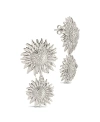 Sterling Forever Gold-tone Or Silver-tone Triple Sunflower Solaris Drop Studs In Silver