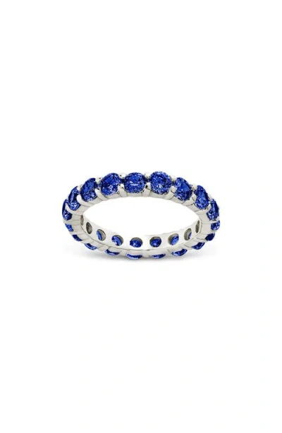 Sterling Forever Gracie Cubic Zirconia Eternity Ring In Blue